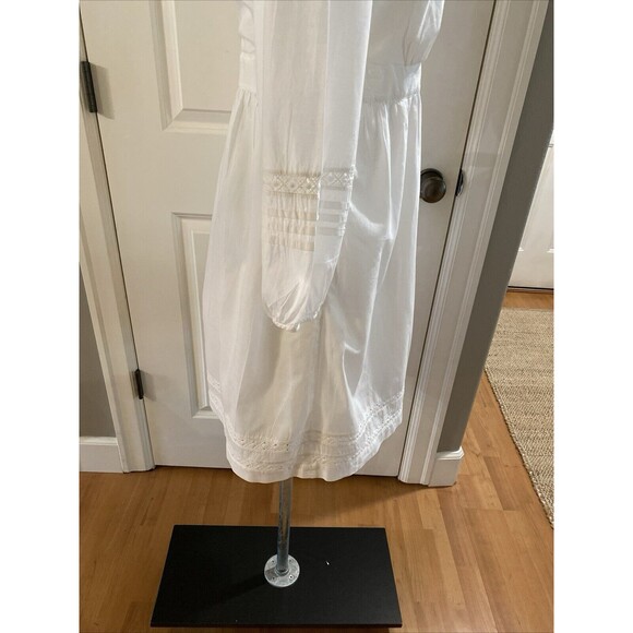 J Crew White Crochet V-Neck Pleated Cottage‎ Core Lined Dress - Size S - Picture 8 of 16